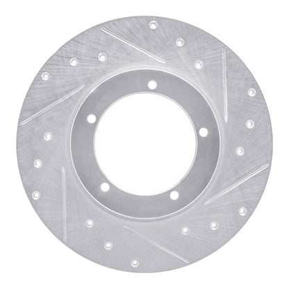 R1 Concepts R1 65-76 Porsche 911 Front Right Drilled & Slotted Silver Brake Rotor