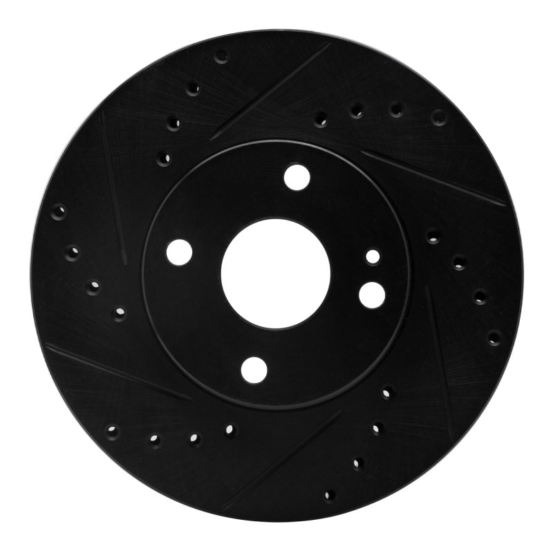 R1 Concepts R1 94-02 Mazda Miata Front Left Drilled & Slotted Black Brake Rotor