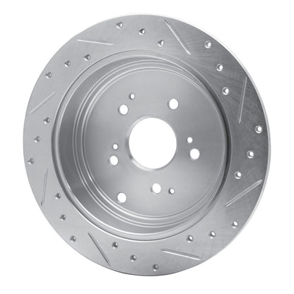 R1 Concepts R1 01-08 Acura MDX Rear Left Drilled & Slotted Silver Brake Rotor