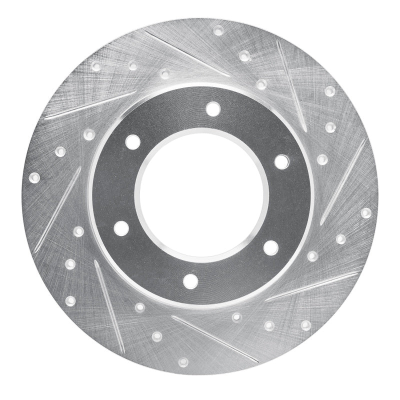 R1 Concepts R1 79-80 Toyota Pickup Front Right Drilled & Slotted Silver Brake Rotor