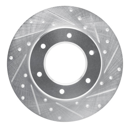 R1 Concepts R1 79-80 Toyota Pickup Front Right Drilled & Slotted Silver Brake Rotor