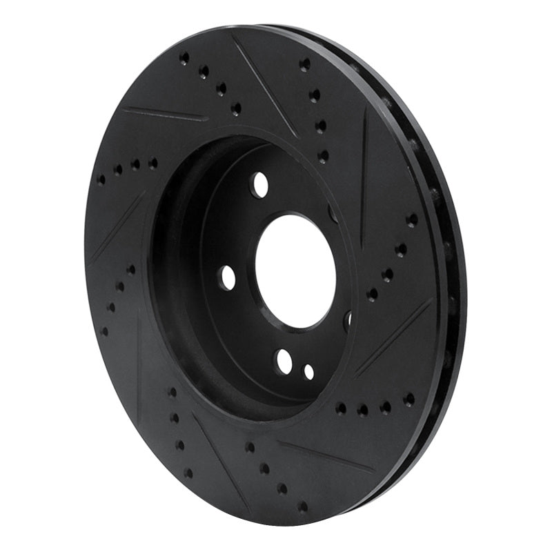 R1 Concepts R1 06-11 Mercedes-Benz B200 Front Left Drilled & Slotted Black Brake Rotor