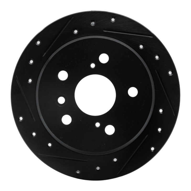 R1 Concepts R1 02-08 Lexus ES300 Rear Left Drilled & Slotted Black Brake Rotor