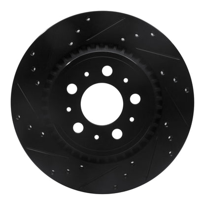 R1 Concepts R1 03-14 Volvo XC90 Rear Left Drilled & Slotted Black Brake Rotor