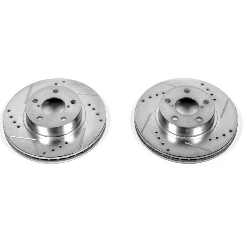 PowerStop Power Stop 93-01 Subaru Impreza Front Evolution Drilled & Slotted Rotors - Pair