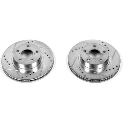 PowerStop Power Stop 93-01 Subaru Impreza Front Evolution Drilled & Slotted Rotors - Pair