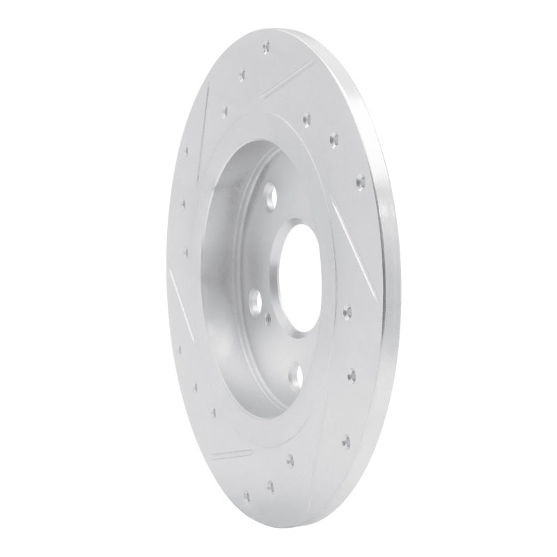 R1 Concepts R1 08-18 Pontiac Vibe Rear Right Drilled & Slotted Silver Brake Rotor