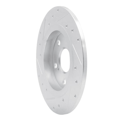 R1 Concepts R1 08-18 Pontiac Vibe Rear Right Drilled & Slotted Silver Brake Rotor