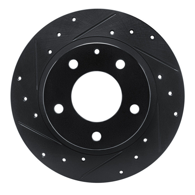 R1 Concepts R1 93-03 Ford Probe Rear Left Drilled & Slotted Black Brake Rotor