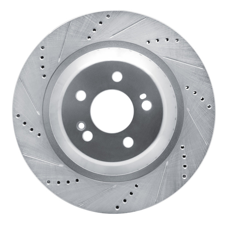 R1 Concepts R1 14-21 Mercedes-Benz S550E Rear Left Drilled & Slotted Silver Brake Rotor