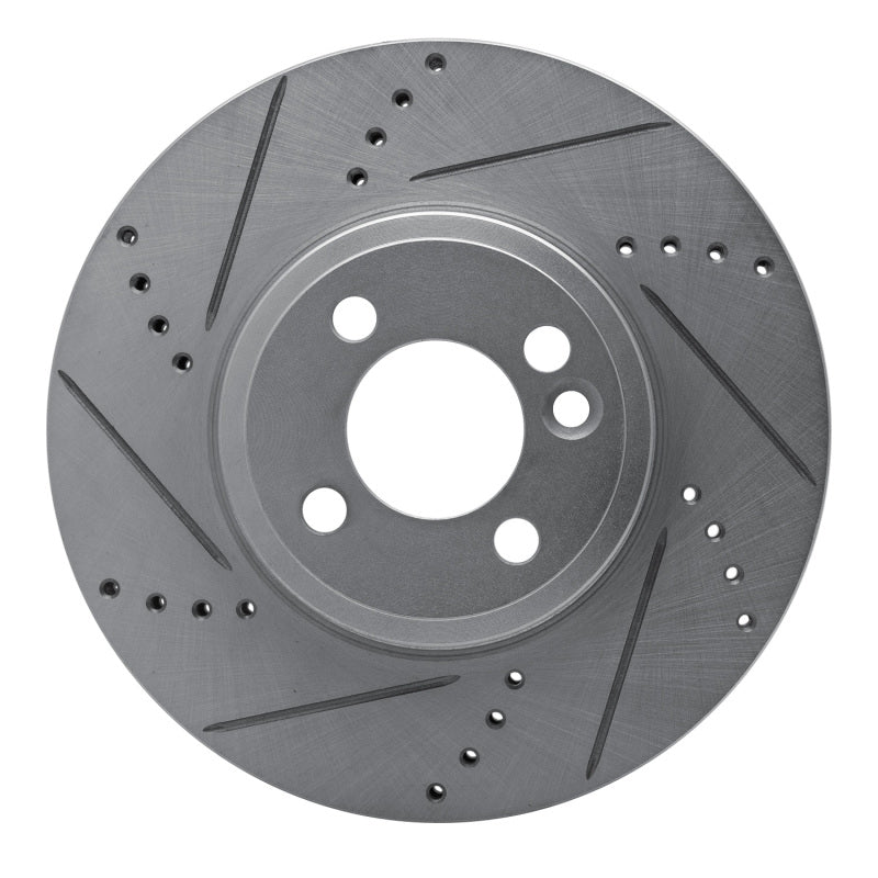 R1 Concepts R1 07-15 Mini Cooper (Excl Clubman) Front Left Drilled & Slotted Silver Brake Rotor