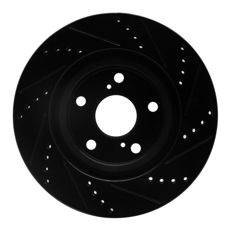 R1 Concepts R1 21-25 Acura TLX Front Left Drilled & Slotted Black Brake Rotor