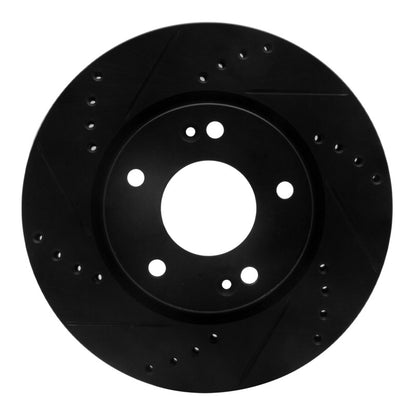 R1 Concepts R1 01-05 Hyundai Santa Fe Front Left Drilled & Slotted Black Brake Rotor