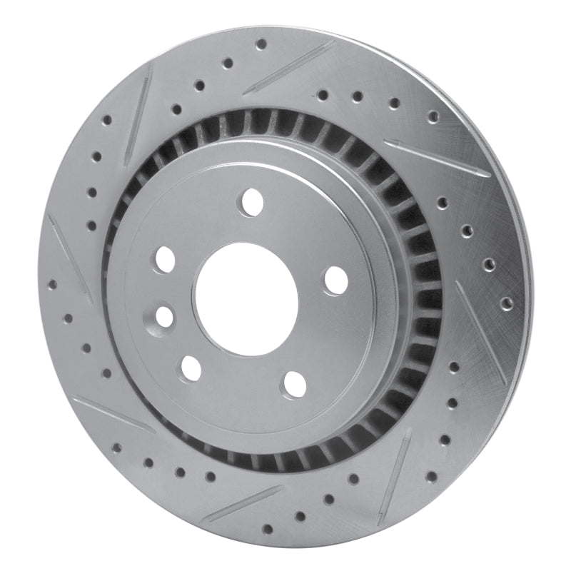 R1 Concepts R1 10-17 Volvo XC60 Rear Left Drilled & Slotted Silver Brake Rotor