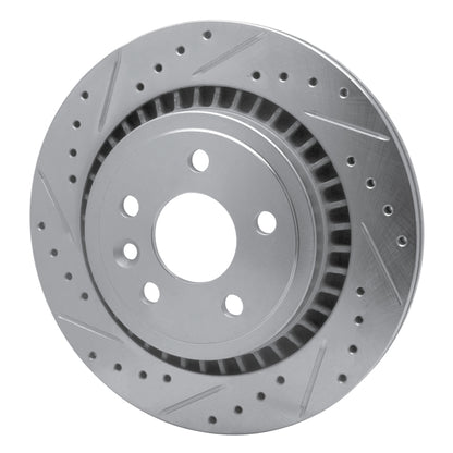R1 Concepts R1 10-17 Volvo XC60 Rear Left Drilled & Slotted Silver Brake Rotor