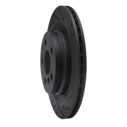 R1 Concepts R1 16-26 BMW 228I Gran Coupe Rear Right Drilled & Slotted Black Brake Rotor