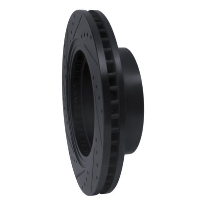 R1 Concepts R1 16-24 Nissan Titan XD Front Right Drilled & Slotted Black Brake Rotor