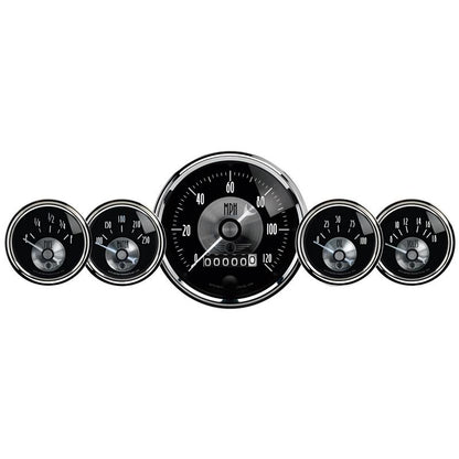 Autometer Prestige Series Black Diamond 3-3/8in Electric Speedometer 2-1/16in Electric Oil Pressure