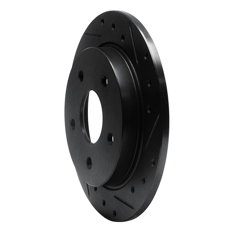 R1 Concepts R1 88-89 Merkur SCORPIO Rear Right Drilled & Slotted Black Brake Rotor