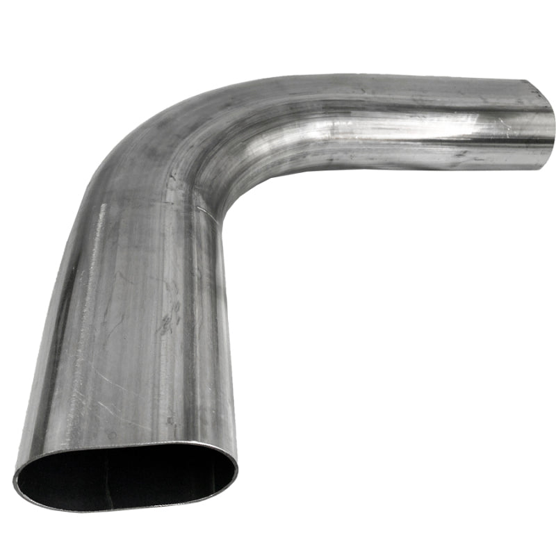 Granatelli Motor Sports Granatelli 3in Oval Stainless Steel Horizontal 90 Deg Bend 4.5in Bend Radius Tubing