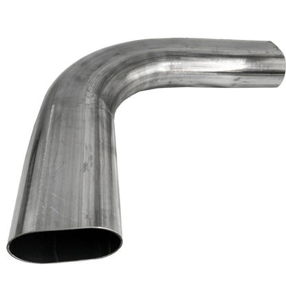 Granatelli Motor Sports Granatelli 3in Oval Stainless Steel Horizontal 90 Deg Bend 4.5in Bend Radius Tubing