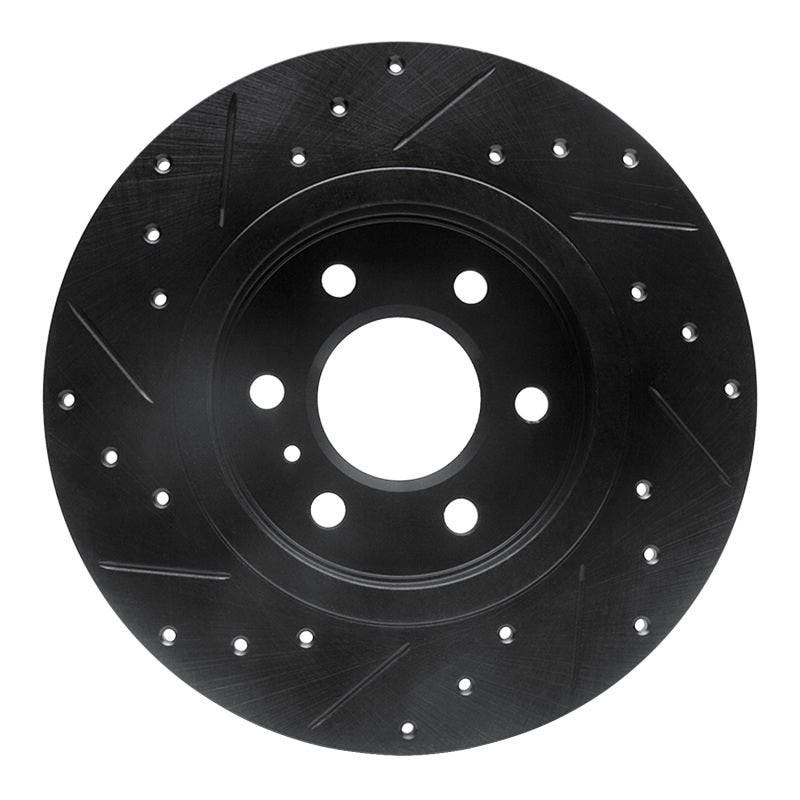 R1 Concepts R1 06-09 Buick Terraza Rear Right Drilled & Slotted Black Brake Rotor