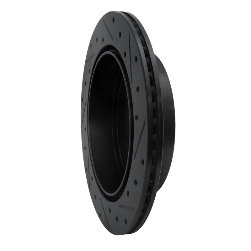 R1 Concepts R1 07-12 Ford Edge Rear Left Drilled & Slotted Black Brake Rotor
