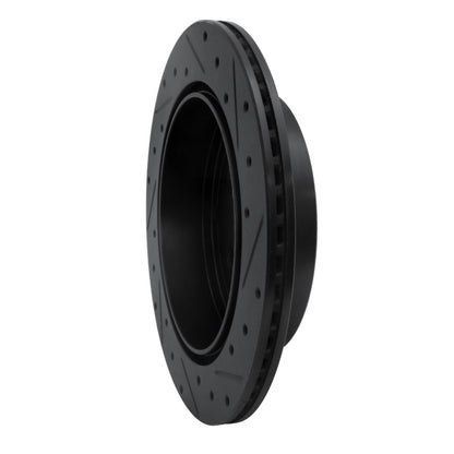 R1 Concepts R1 07-12 Ford Edge Rear Left Drilled & Slotted Black Brake Rotor