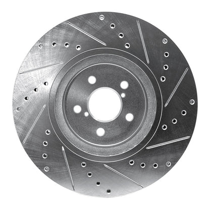 R1 Concepts R1 05-18 Subaru Forester Front Left Drilled & Slotted Silver Brake Rotor