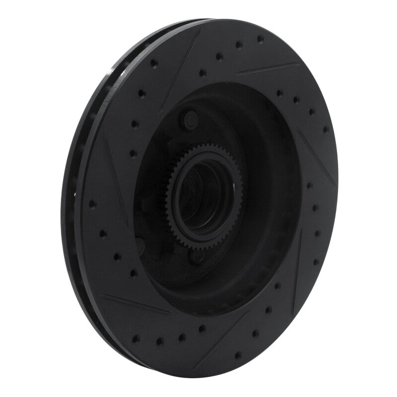 R1 Concepts R1 90-02 Chevrolet ASTRO Front Right Drilled & Slotted Black Brake Rotor