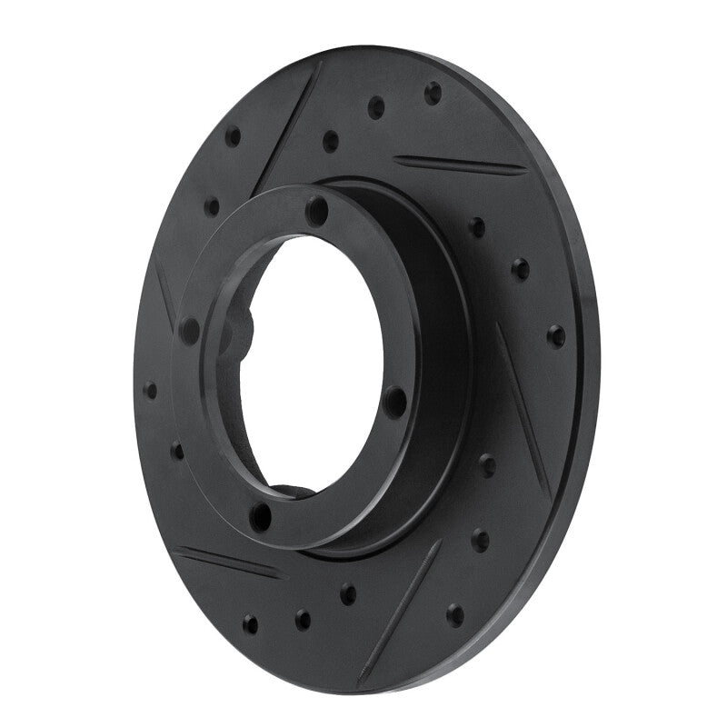 R1 Concepts R1 85-94 Chevrolet Sprint Front Left Drilled & Slotted Black Brake Rotor