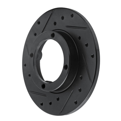 R1 Concepts R1 85-94 Chevrolet Sprint Front Left Drilled & Slotted Black Brake Rotor