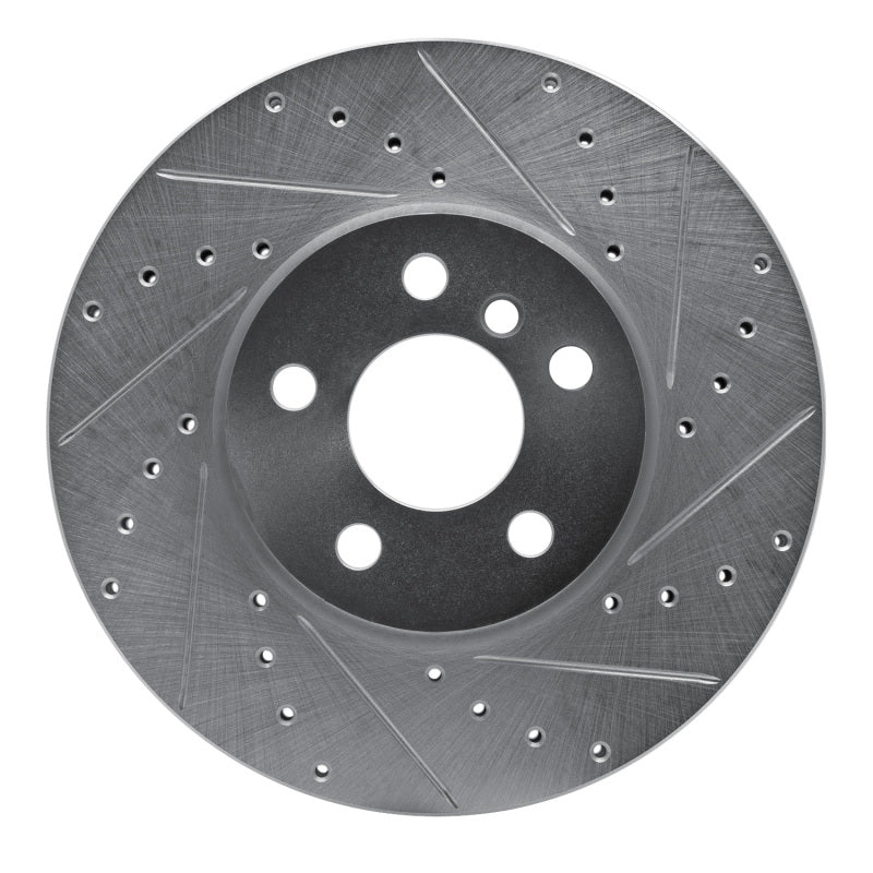 R1 Concepts R1 16-24 Mini Cooper Clubman Front Right Drilled & Slotted Silver Brake Rotor