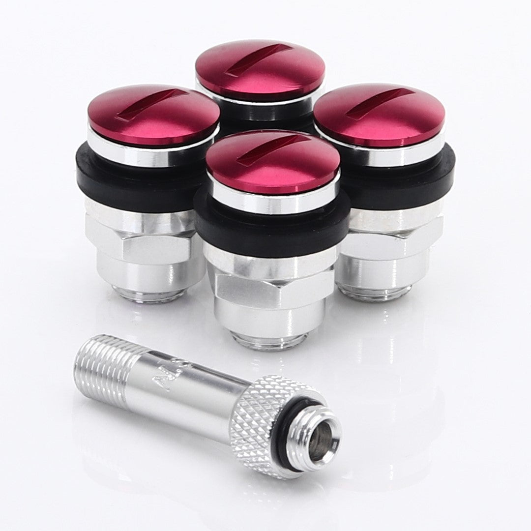 JR Wheels JRAV1-R Set of Flat aluminum air valves JR v1 - RED