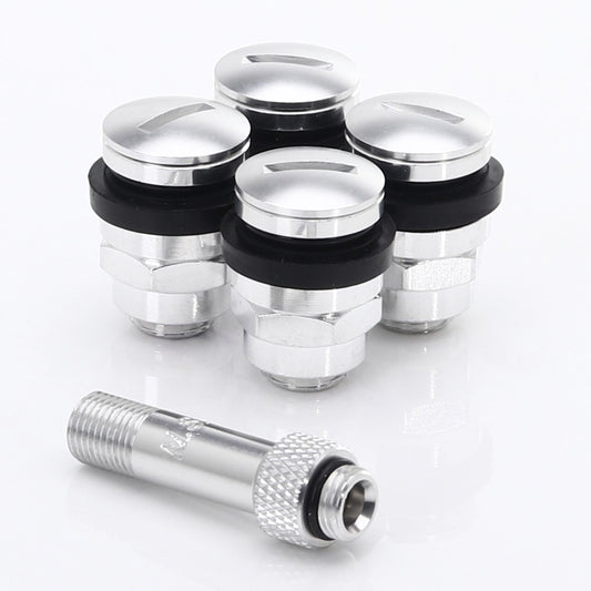 JR Wheels JRAV1-S Set of Flat aluminum air valves JR v1 - SILVER