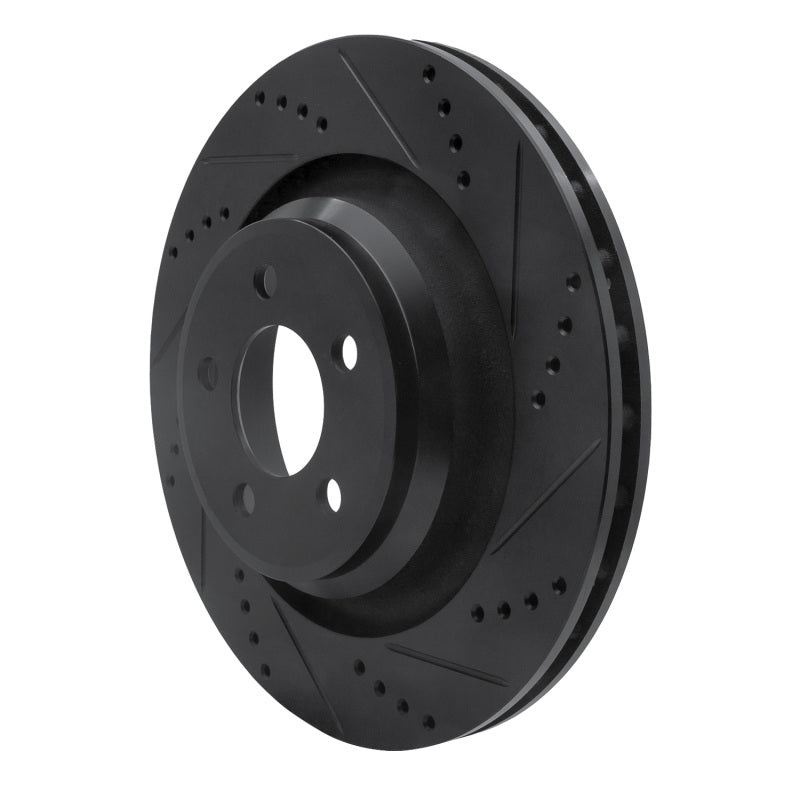 R1 Concepts R1 05-23 Chrysler 300 Rear Right Drilled & Slotted Black Brake Rotor