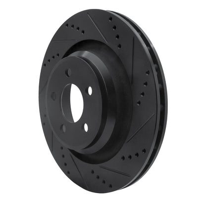 R1 Concepts R1 05-23 Chrysler 300 Rear Right Drilled & Slotted Black Brake Rotor