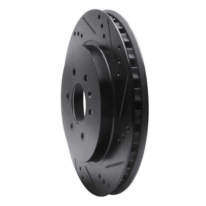 R1 Concepts R1 04-09 Cadillac SRX Rear Right Drilled & Slotted Black Brake Rotor