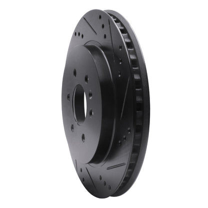 R1 Concepts R1 04-09 Cadillac SRX Rear Right Drilled & Slotted Black Brake Rotor