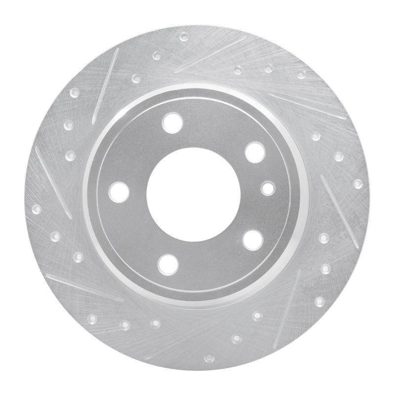 R1 Concepts R1 87-92 BMW 735I Rear Left Drilled & Slotted Silver Brake Rotor