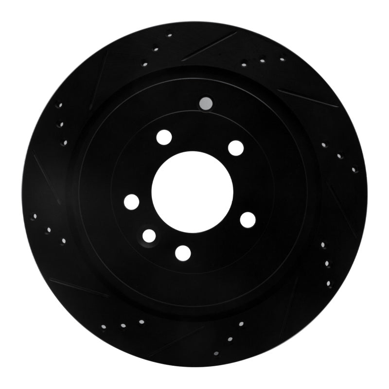 R1 Concepts R1 05-16 Land Rover Discovery (Latin America) Rear Left Drilled & Slotted Black Brake Rotor