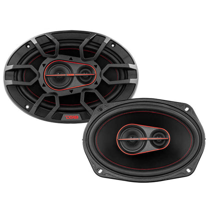 DS18 6x9in 60 Watts RMS 4 ohm 3-Way Coaxial Speaker System Universal Fit