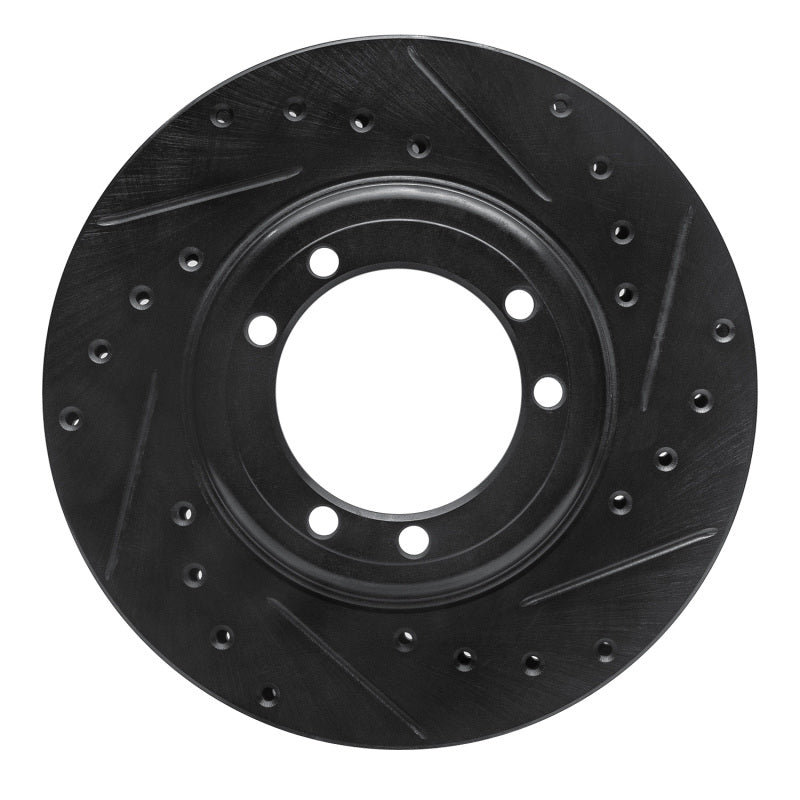 R1 Concepts R1 92-04 Hummer H1 Front/Rear Right Drilled & Slotted Black Brake Rotor