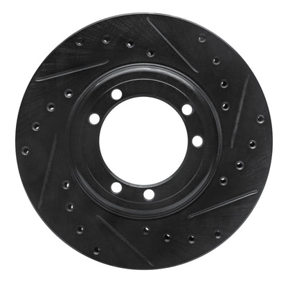 R1 Concepts R1 92-04 Hummer H1 Front/Rear Right Drilled & Slotted Black Brake Rotor