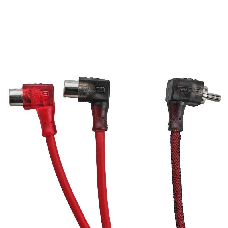 DS18 Level 2 RCA Wire Y Connector 1 Male to 2 Females Smart 90-Degree Connectors