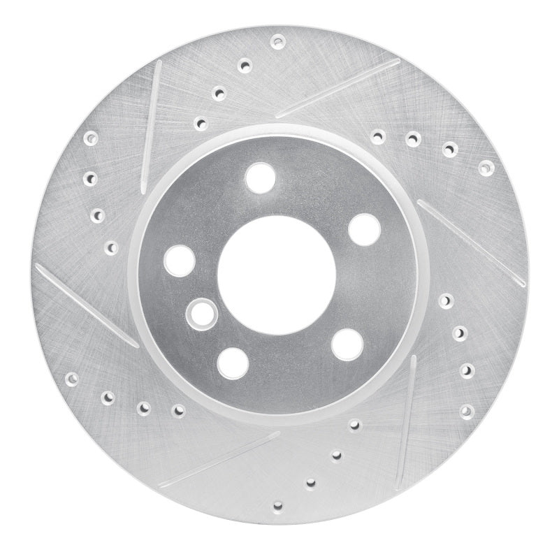 R1 Concepts R1 14-21 Mini Cooper (Excl Clubman) Front Left Drilled & Slotted Silver Brake Rotor