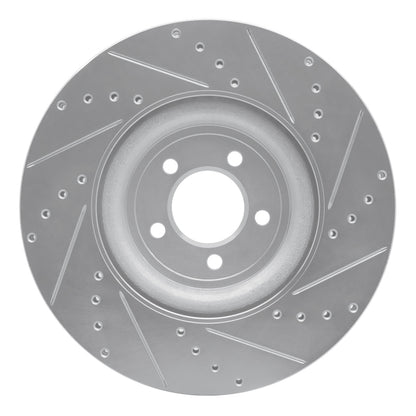 R1 Concepts R1 06-21 Jaguar XKR Front Left Drilled & Slotted Silver Brake Rotor