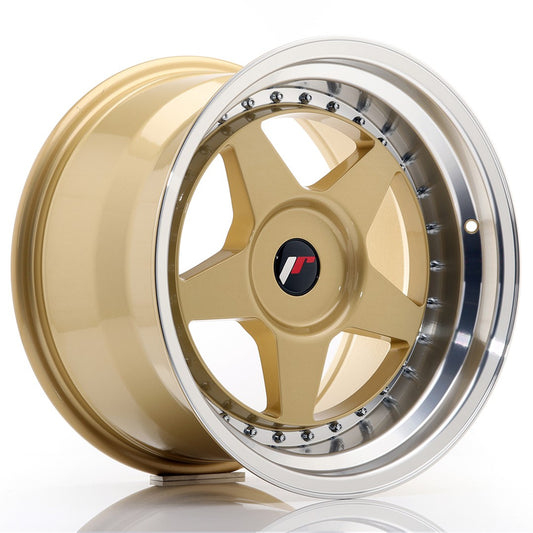 JR Wheels JR61710XX2074GDL JR Wheels JR6 17x10 ET20 BLANK Gold w/ Machined Lip