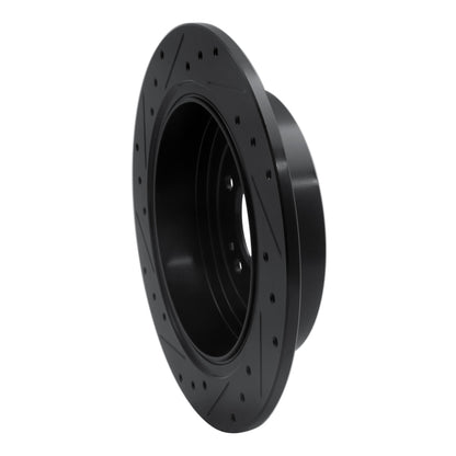 R1 Concepts R1 16-22 Hyundai Tucson Rear Right Drilled & Slotted Black Brake Rotor