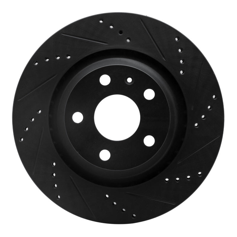 R1 Concepts R1 08-15 Audi TT Quattro RS Rear Right Drilled & Slotted Black Brake Rotor